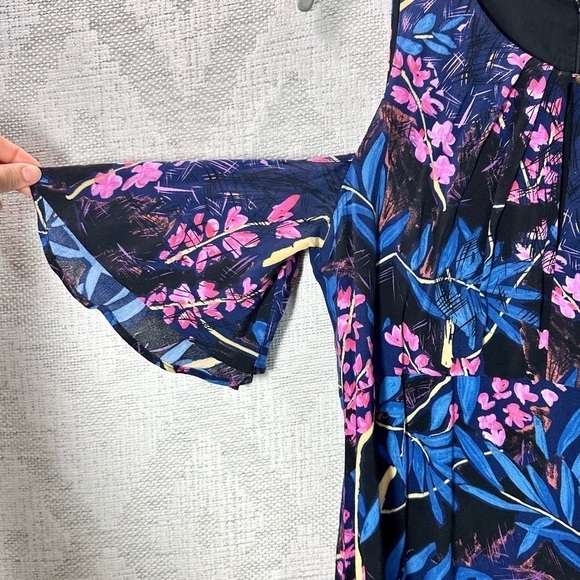 Maeve by Anthropologie Elia cold shoulder floral dress size 12 - Picture 8 of 9
